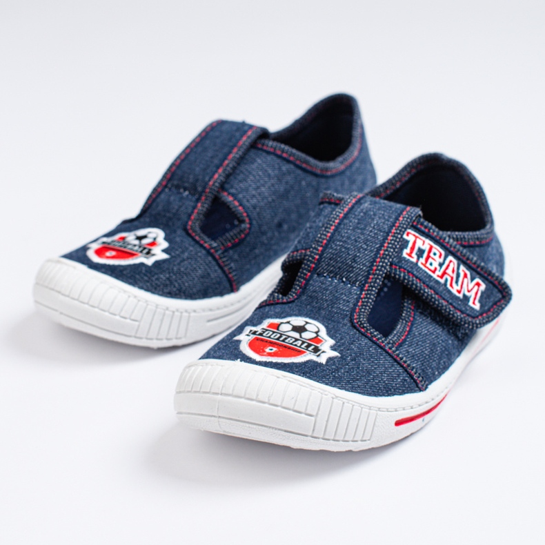 SHELOVET Čičak papuče za dječaka s loptom 3F plava 1