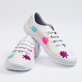 SHELOVET 3F dječje natikače sjajno bijele tenisice višebojan 1