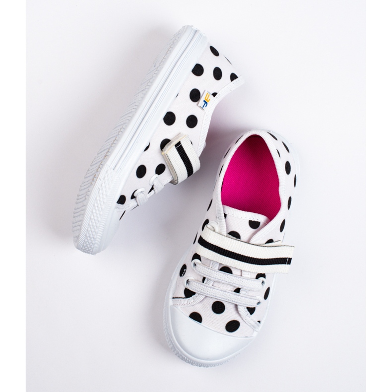 SHELOVET Bijele tenisice za djevojčice na točkice 3F bijela 1