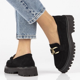 Filippo DP4916 kožne antilop mokasine na platformu crne boje crna 2