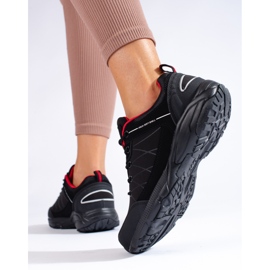 DK vodootporne crne i crvene ženske cipele za planinarenje crna crvena 2