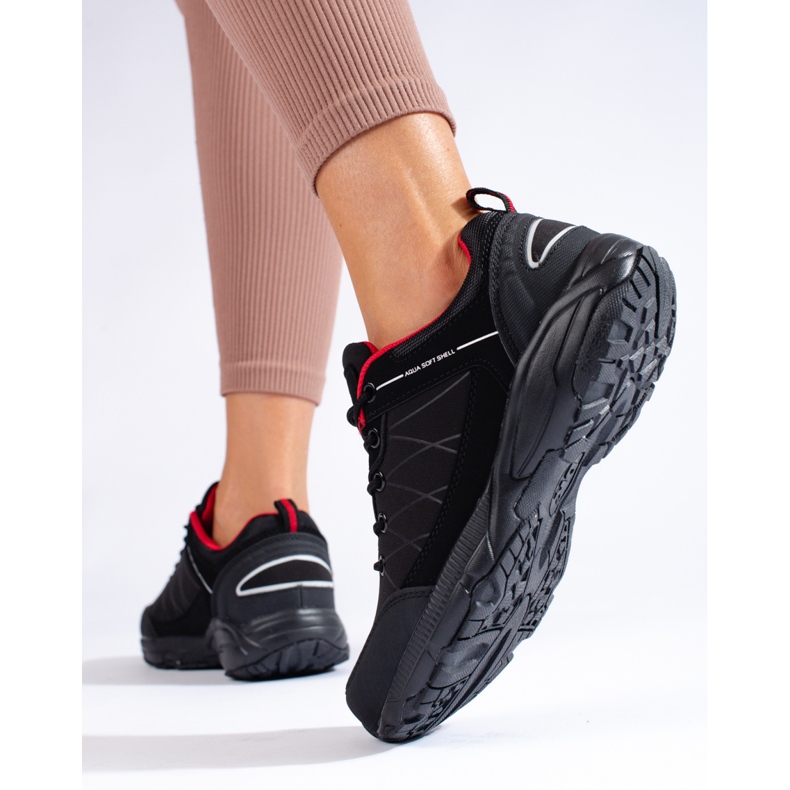 DK vodootporne crne i crvene ženske cipele za planinarenje crna crvena 2