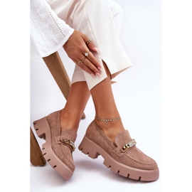 PS1 Klasične mokasine od brušene kože na debeloj platformi smeđe Catch Me! smeđa 1