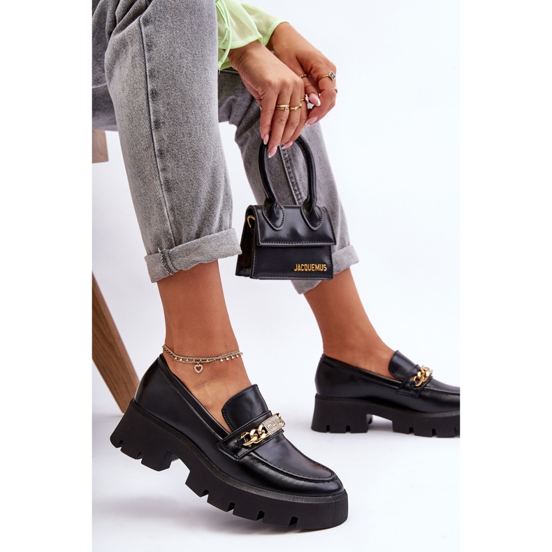 PS1 Klasične natikače na debelu platformu crne Catch Me! crno 2