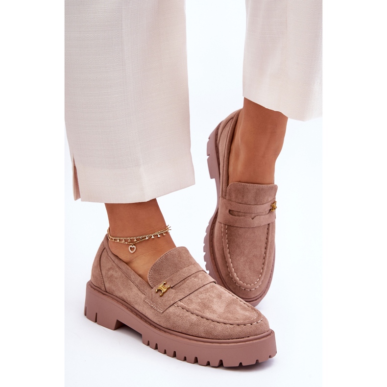 PS1 Mokasine od brušene kože sa smeđim Esperta ukrasom smeđa 1