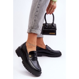PS1 Kožne mokasine s crnim Esperta ukrasom crno 2