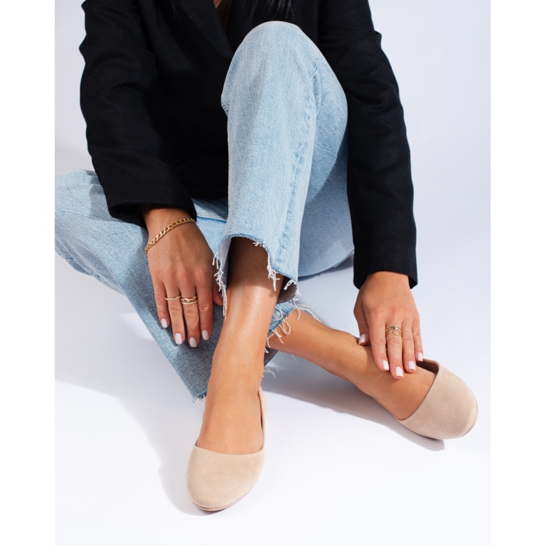 Udobne balerinke od antilopa bež 1