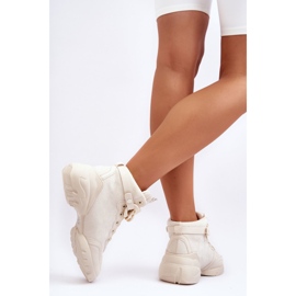 PS1 Ženske sportske cipele od brušene kože s lancem, bež Tymagio 1