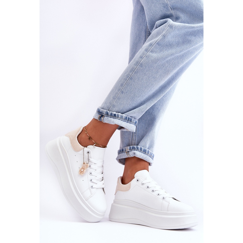 PS1 Ženske sportske cipele na masivnoj platformi Bijelo-Bež Mariell bijela 2