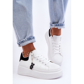 PS1 Ženske sportske cipele na masivnoj platformi Bijelo-crne Mariell bijela 1