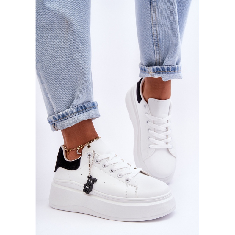 PS1 Ženske sportske cipele na masivnoj platformi Bijelo-crne Mariell bijela 1