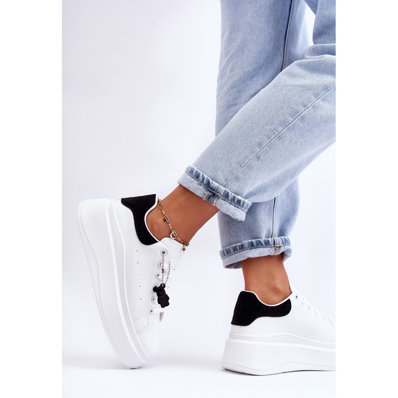 PS1 Ženske sportske cipele na masivnoj platformi Bijelo-crne Mariell bijela 2