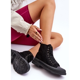 PS1 Ženske visoke tenisice od brušene kože crne Eleamia crna 2