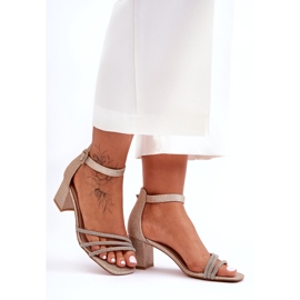 Sandale sa sjajnom petom Zlatni Enenor zlatna 5