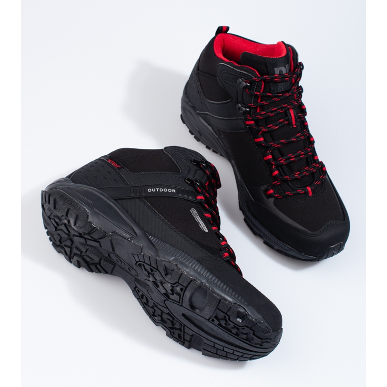 DK muške trekking cipele na vezanje s visokim gornjištem crno 1