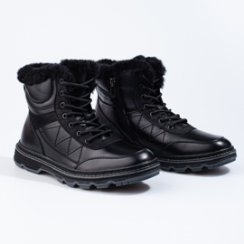 SHELOVET Muške zimske čizme izolirane krznom crno 1