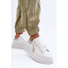 PS1 Ženske sportske cipele na masivnoj platformi Bijelo-srebrne Mariell bijela 1