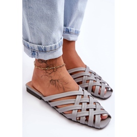 PS1 Ženske sandale s prugama sive Doralia siva 2