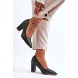 Klasične cipele na visoku petu tamnozelene Odessa zelena 1