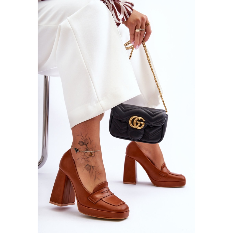 Camel Alisa cipele s visokom petom smeđa 2