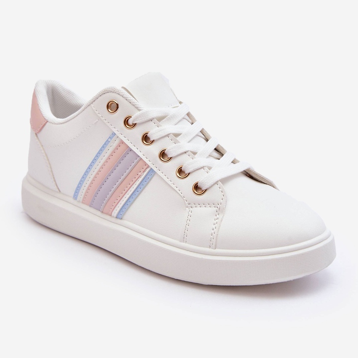 PG1 Kožne ženske sportske cipele Rilee bijele i ružičaste boje bijela 2