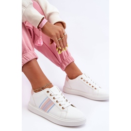 PG1 Kožne ženske sportske cipele Rilee bijele i ružičaste boje bijela 1