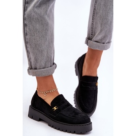 PS1 Mokasine od brušene kože s crnim Esperta ukrasom crna 2