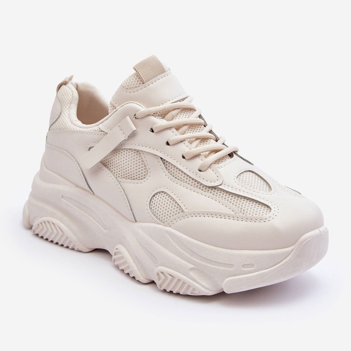 PG1 Ženske debele tenisice s platformom bež Agnenia 1