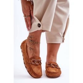 PG1 Ženske ravne mokasine od brušene kože smeđe Appia smeđa 1