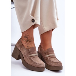 Lemar Štikle od brušene kože s bež Gelanor ukrasom 1