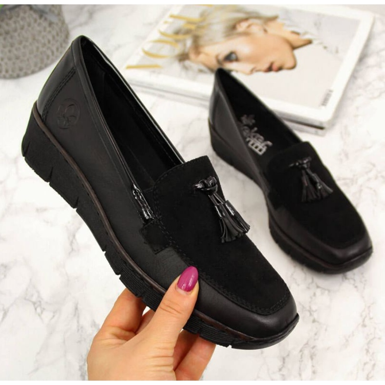 Rieker W RKR395 crne cipele na wedges crna 1