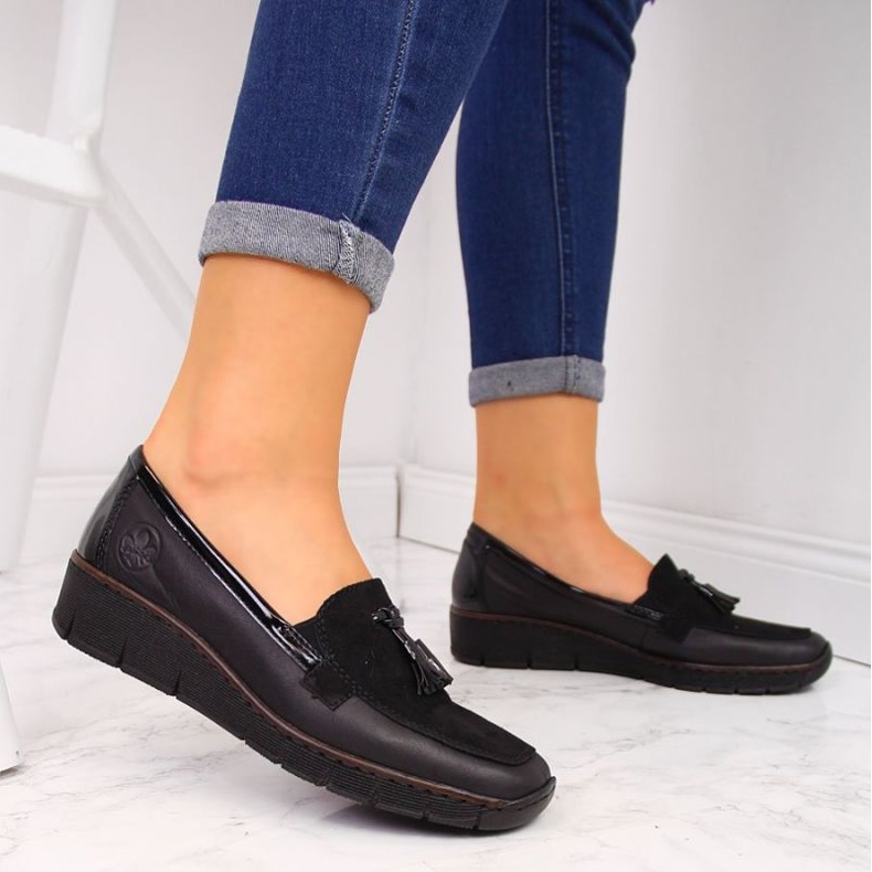 Rieker W RKR395 crne cipele na wedges crna 2