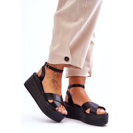 Ženske udobne sandale na tanku crnu Laurie crna 4