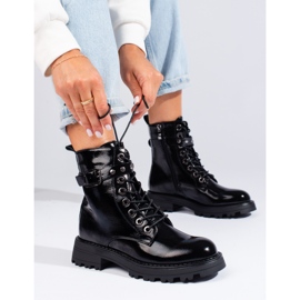 Lakirane čipkane Shelovet ženske torbice crno 1