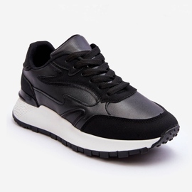 PG1 Ženske sportske cipele s platformom crno-bijele Henley crna 1