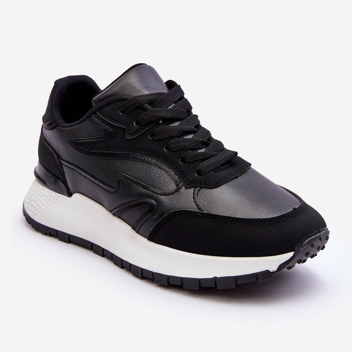 PG1 Ženske sportske cipele s platformom crno-bijele Henley 1