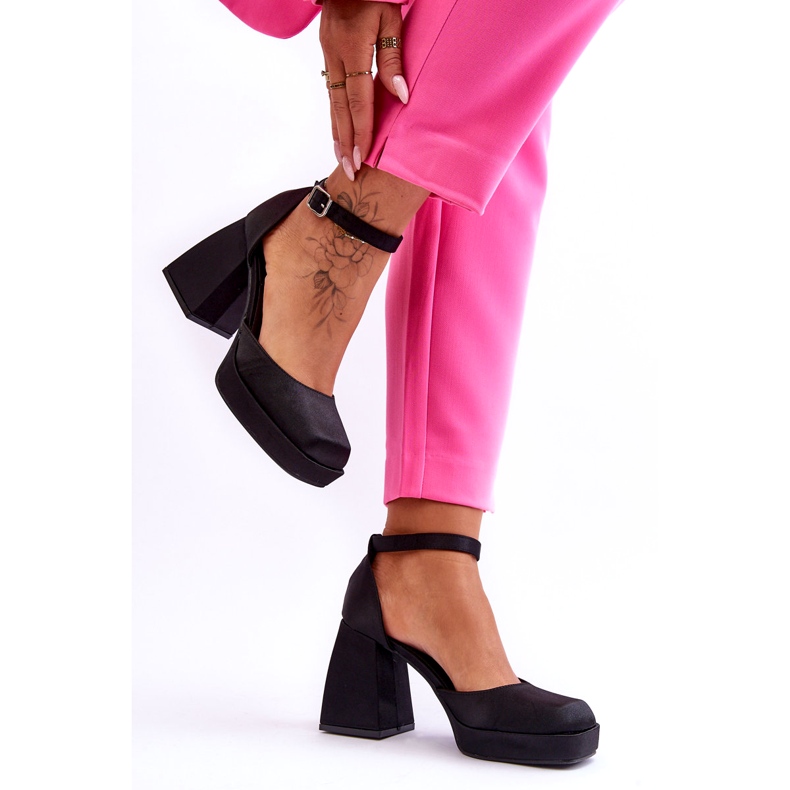 PA1 Moderne cipele na masivnu petu Black Sandia crno 2