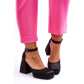 PA1 Moderne cipele na masivnu petu Black Sandia crna 1