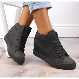 Ženske wedge tenisice izolirane sive Big Star MM274005 siva 1