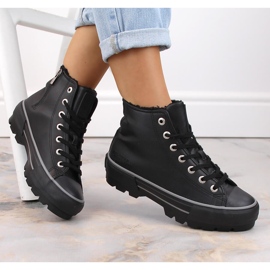 Izolirane tenisice na platformu crne Big Star MM274039 crno 1