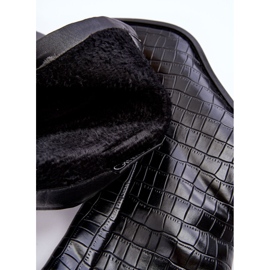 Kožne visoke čizme zmijski uzorak Crne Kornell crno 1