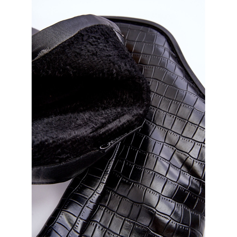 Kožne visoke čizme zmijski uzorak Crne Kornell crna 1