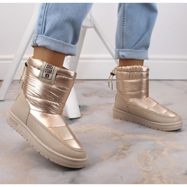 Metalik čizme za snijeg Big Star W INT1589D bež zlatni 2