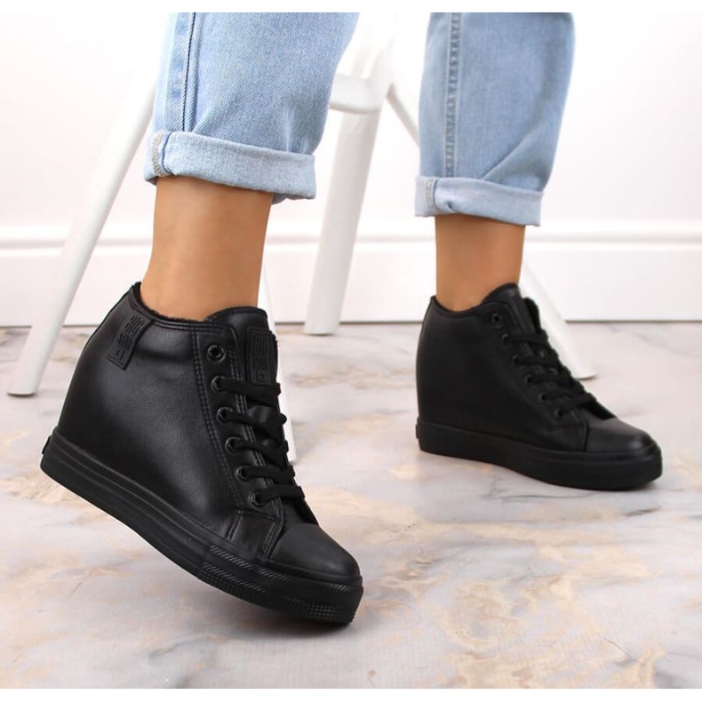 Big Star W INT1899A izolirane tenisice na wedge crne crno 2