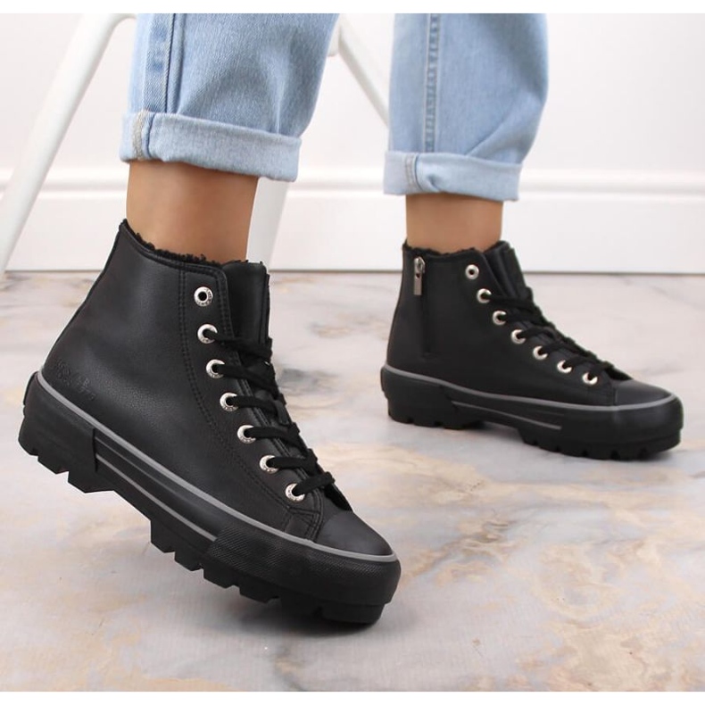 Tenisice izolirane na platformi Big Star W INT1903C crne crno 2