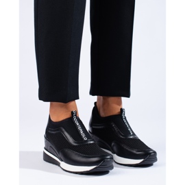 VINCEZA ažurne tenisice crna 1