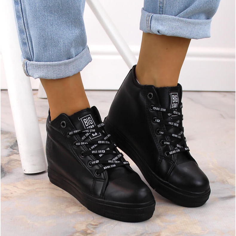 Ženske crne Wedge tenisice Big Star EE274127 crna 1