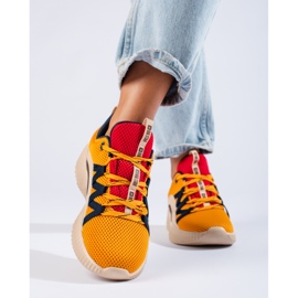 Ženske Big Star tenisice KK274061 bež smeđa crvena žuta boja 1