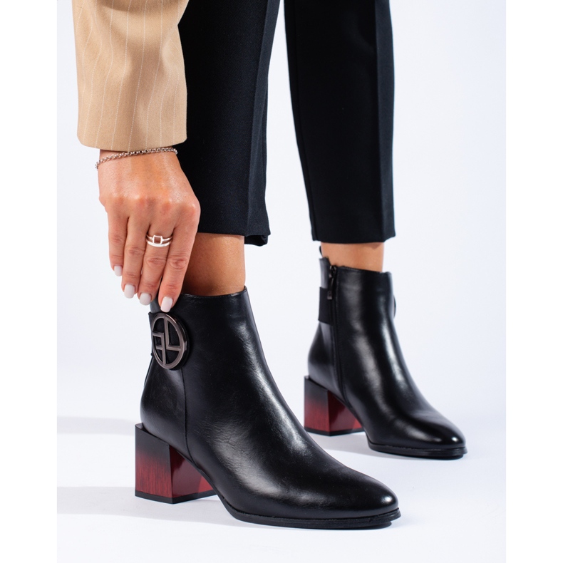 W. Potocki Crne ženske čizme na stup Potocki crna 1