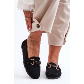 PG1 Ženske natikače od brušene kože s ukrasom Black Dionira crna 1